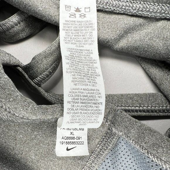 Nike Sports Bra Women's Size XL Gray Dri-Fit Strappy Low Impact Training Bra - Picture 9 of 9